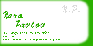 nora pavlov business card